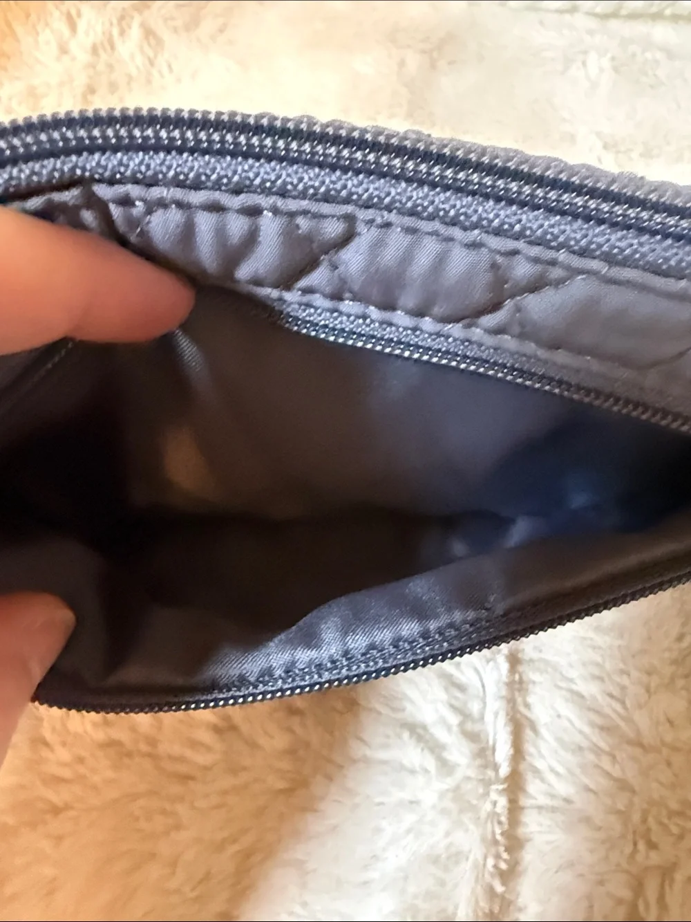 Vera Bradley Gray Quilted Microfiber Wristlet Travel Preppy Vegan 15245-158